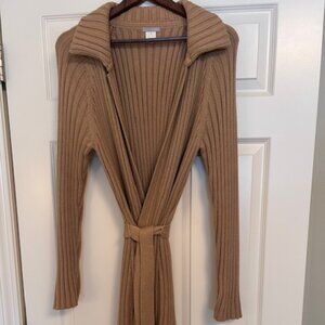J. Crew Camel Ribbed, with Belt Duster Size Medium